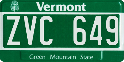 VT license plate ZVC649