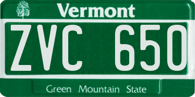 VT license plate ZVC650