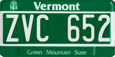 VT license plate ZVC652