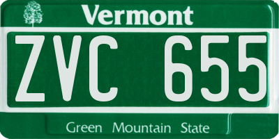 VT license plate ZVC655