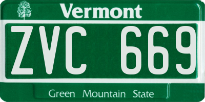 VT license plate ZVC669