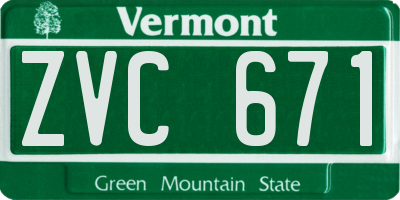 VT license plate ZVC671
