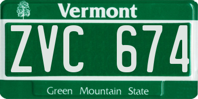 VT license plate ZVC674