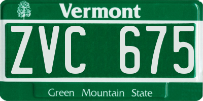 VT license plate ZVC675