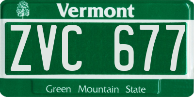 VT license plate ZVC677
