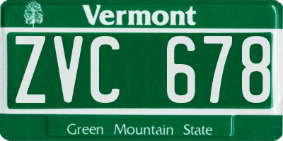 VT license plate ZVC678