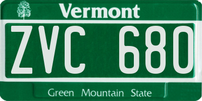 VT license plate ZVC680