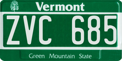 VT license plate ZVC685