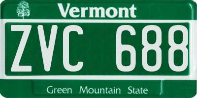 VT license plate ZVC688