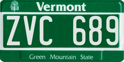 VT license plate ZVC689