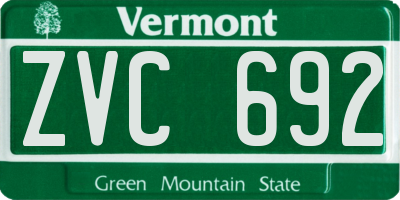 VT license plate ZVC692