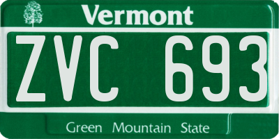 VT license plate ZVC693