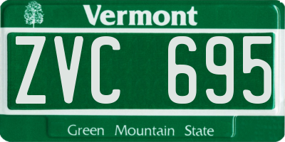 VT license plate ZVC695