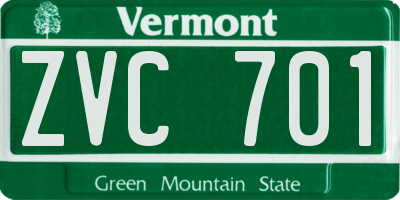 VT license plate ZVC701
