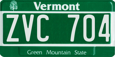 VT license plate ZVC704
