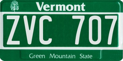 VT license plate ZVC707