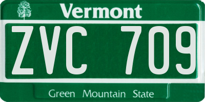 VT license plate ZVC709