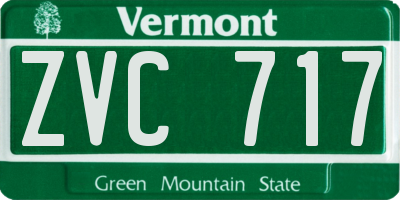 VT license plate ZVC717