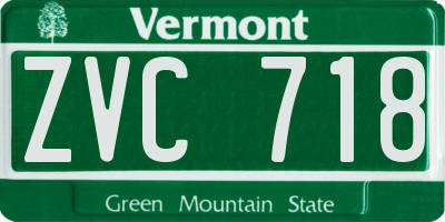 VT license plate ZVC718