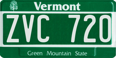 VT license plate ZVC720