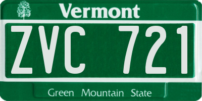 VT license plate ZVC721