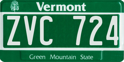 VT license plate ZVC724