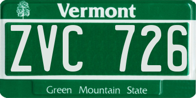 VT license plate ZVC726