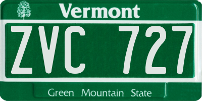 VT license plate ZVC727