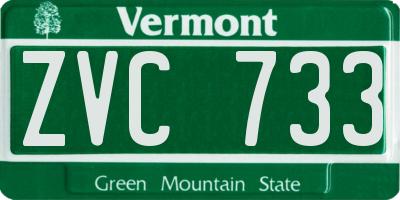 VT license plate ZVC733