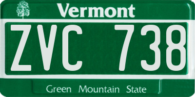 VT license plate ZVC738