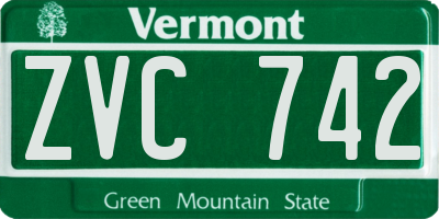 VT license plate ZVC742