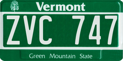 VT license plate ZVC747