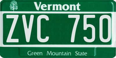 VT license plate ZVC750