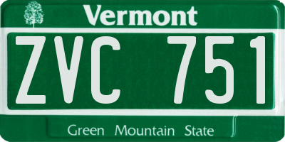 VT license plate ZVC751