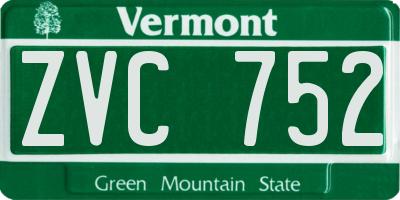 VT license plate ZVC752