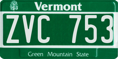 VT license plate ZVC753