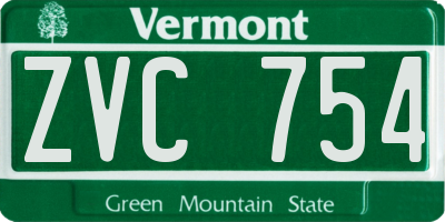 VT license plate ZVC754