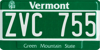 VT license plate ZVC755
