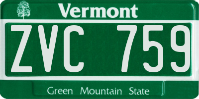 VT license plate ZVC759