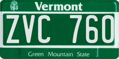 VT license plate ZVC760