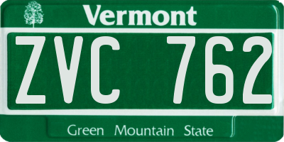 VT license plate ZVC762