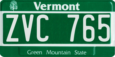 VT license plate ZVC765