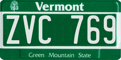 VT license plate ZVC769