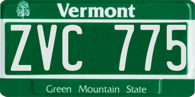 VT license plate ZVC775