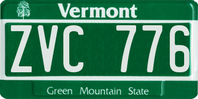 VT license plate ZVC776
