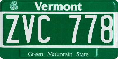 VT license plate ZVC778