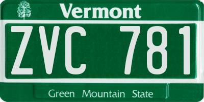 VT license plate ZVC781