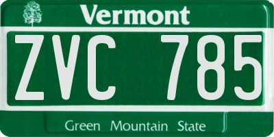 VT license plate ZVC785
