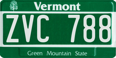 VT license plate ZVC788