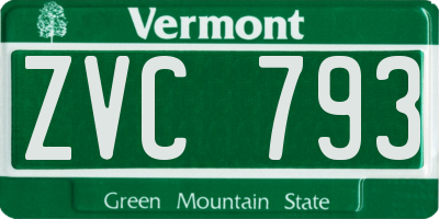 VT license plate ZVC793